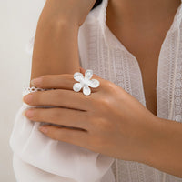 Thumbnail for Chic Gold Silver Plated Flower Shaped Open Ring - ArtGalleryZen
