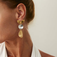 Thumbnail for Chic Gold Silver Plated Geometric Pattern Dangle Earrings - ArtGalleryZen