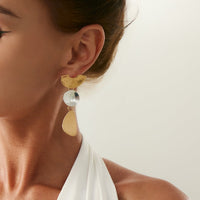 Thumbnail for Chic Gold Silver Plated Geometric Pattern Dangle Earrings - ArtGalleryZen