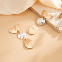 Thumbnail for Chic Gold Silver Plated Geometric Pattern Dangle Earrings - ArtGalleryZen