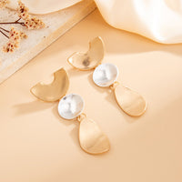 Thumbnail for Chic Gold Silver Plated Geometric Pattern Dangle Earrings - ArtGalleryZen