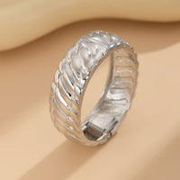 Thumbnail for Chic Gold Silver Plated Glossy Textured Bangle Bracelet - ArtGalleryZen