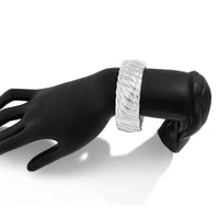 Thumbnail for Chic Gold Silver Plated Glossy Textured Bangle Bracelet - ArtGalleryZen