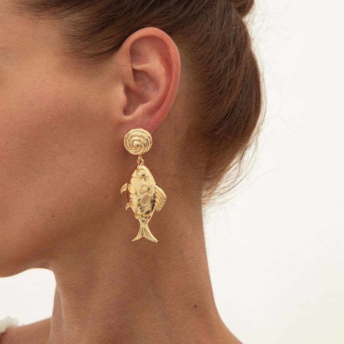 Chic Gold Silver Plated Goldfish Dangle Earrings - ArtGalleryZen