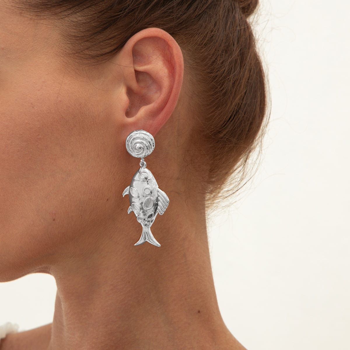 Chic Gold Silver Plated Goldfish Dangle Earrings - ArtGalleryZen