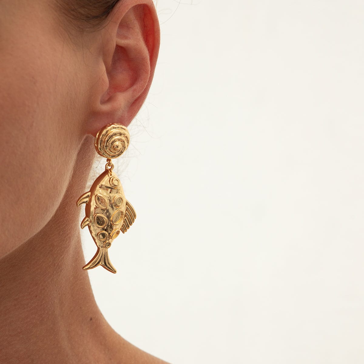 Chic Gold Silver Plated Goldfish Dangle Earrings - ArtGalleryZen