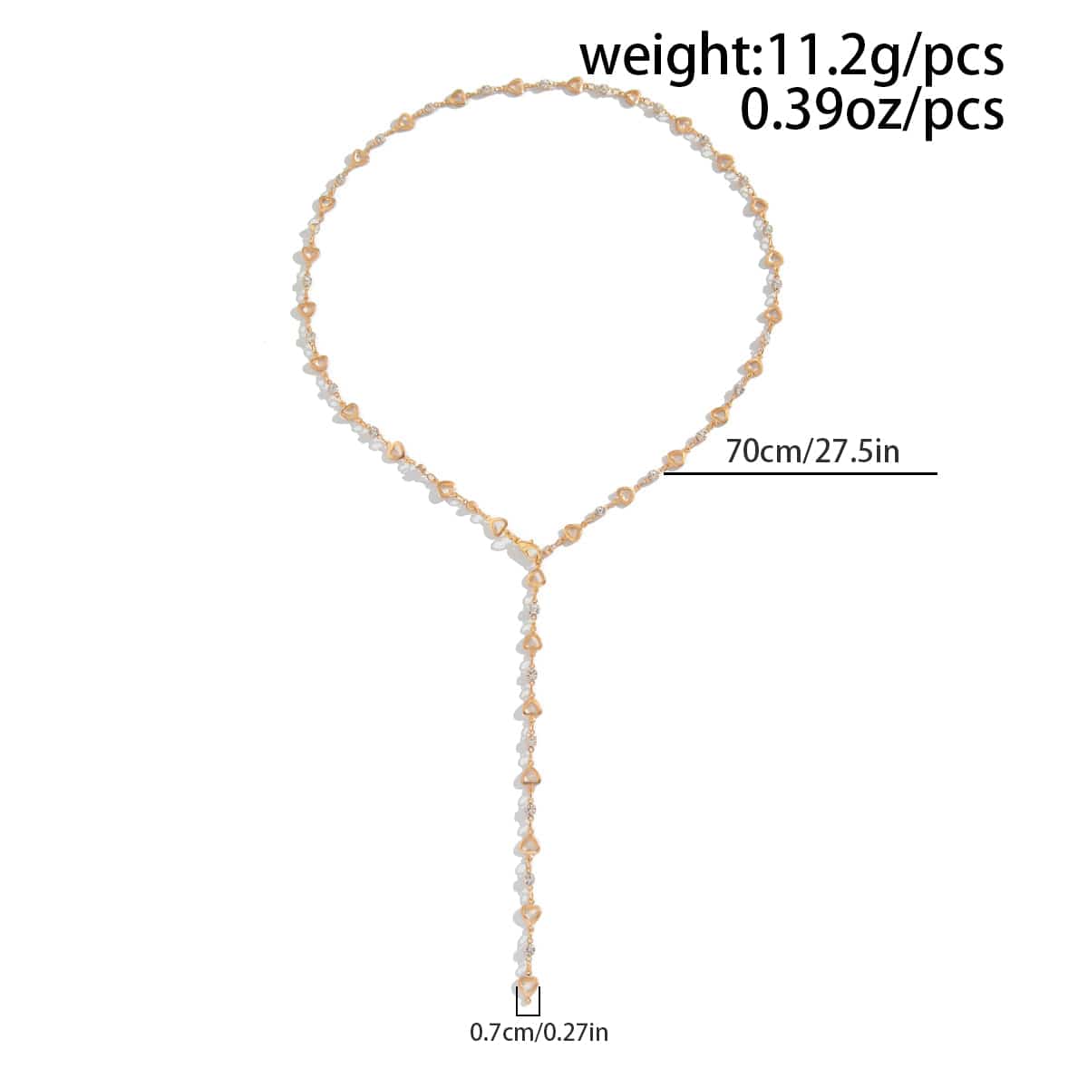 Chic Gold Silver Plated Hollow Heart Long Chain Y Necklace - ArtGalleryZen