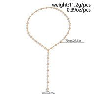 Thumbnail for Chic Gold Silver Plated Hollow Heart Long Chain Y Necklace - ArtGalleryZen