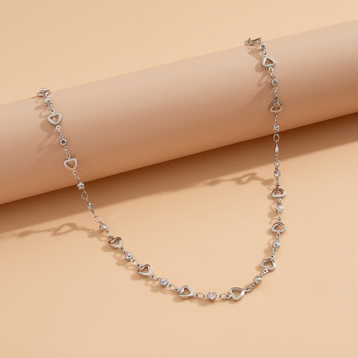 Chic Gold Silver Plated Hollow Heart Long Chain Y Necklace - ArtGalleryZen