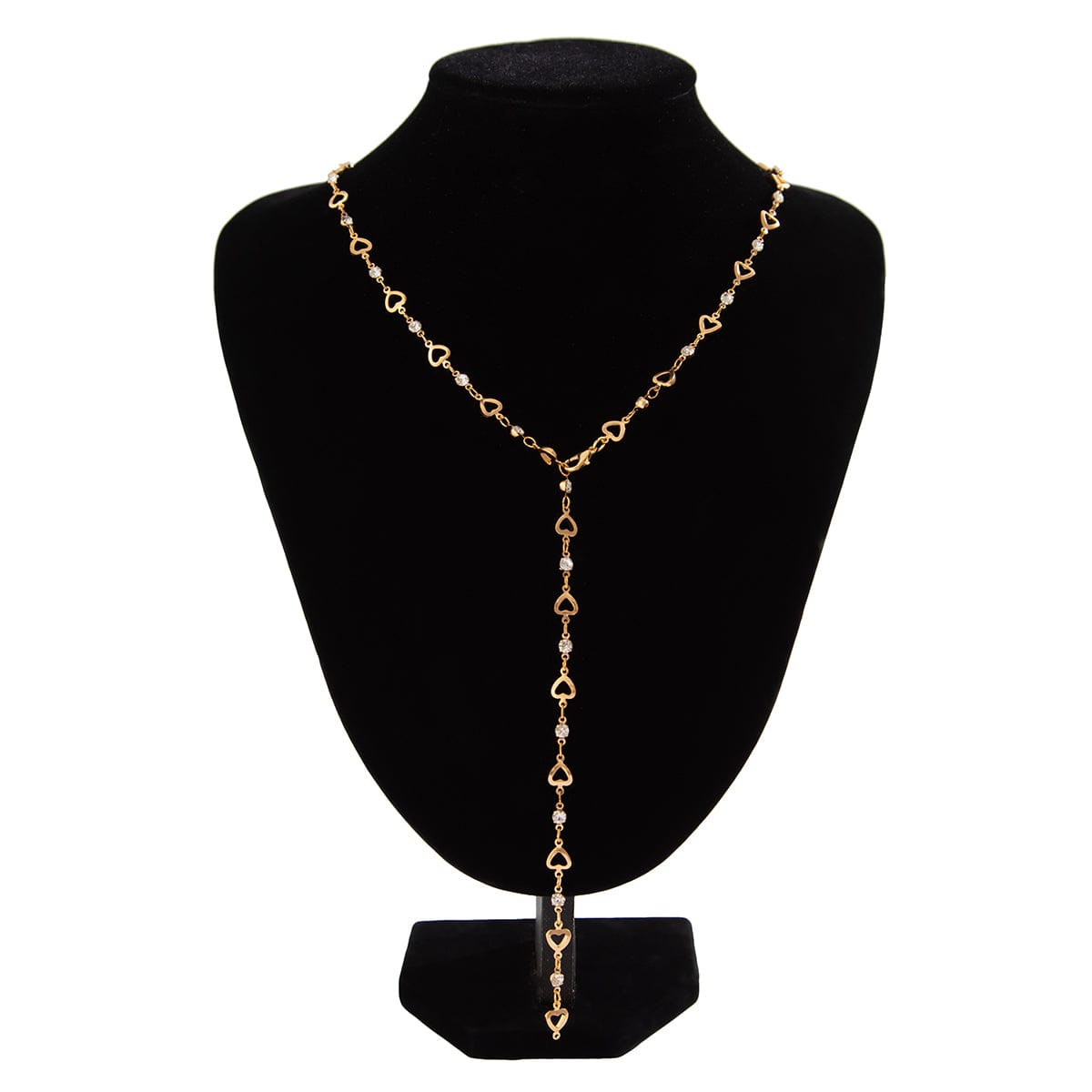 Chic Gold Silver Plated Hollow Heart Long Chain Y Necklace