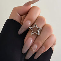 Thumbnail for Chic Gold Silver Plated Hollow Star Open Ring - ArtGalleryZen