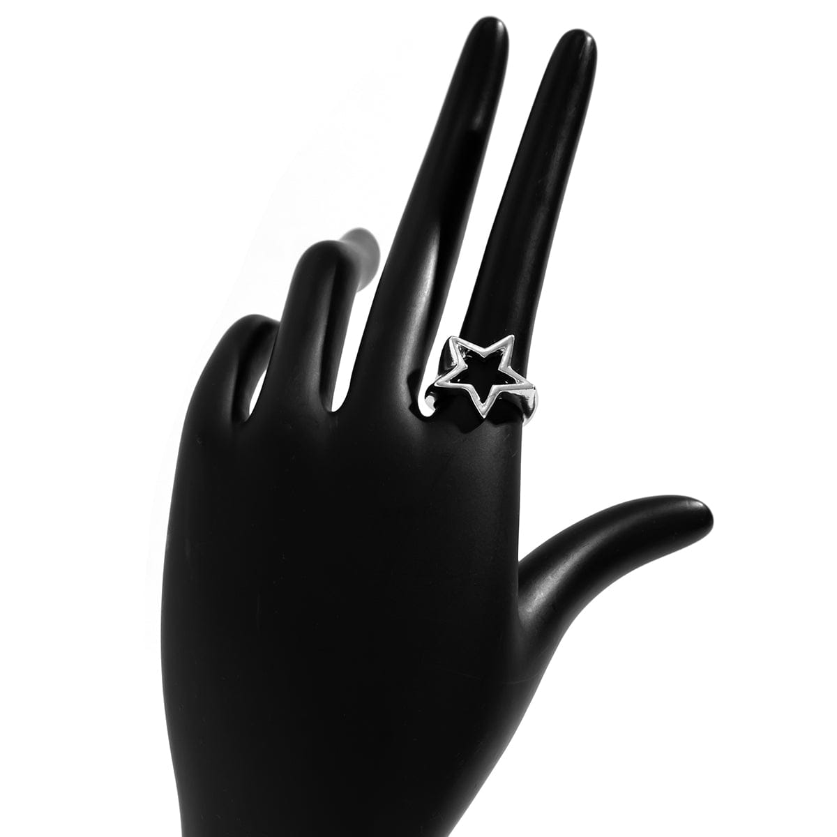 Chic Gold Silver Plated Hollow Star Open Ring - ArtGalleryZen