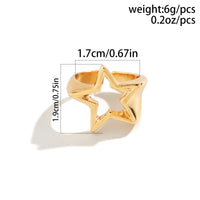 Thumbnail for Chic Gold Silver Plated Hollow Star Open Ring - ArtGalleryZen