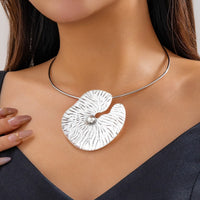 Thumbnail for Chic Gold Silver Plated Lotus Leaf Pendant Necklace - ArtGalleryZen