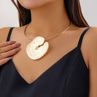 Thumbnail for Chic Gold Silver Plated Lotus Leaf Pendant Necklace - ArtGalleryZen