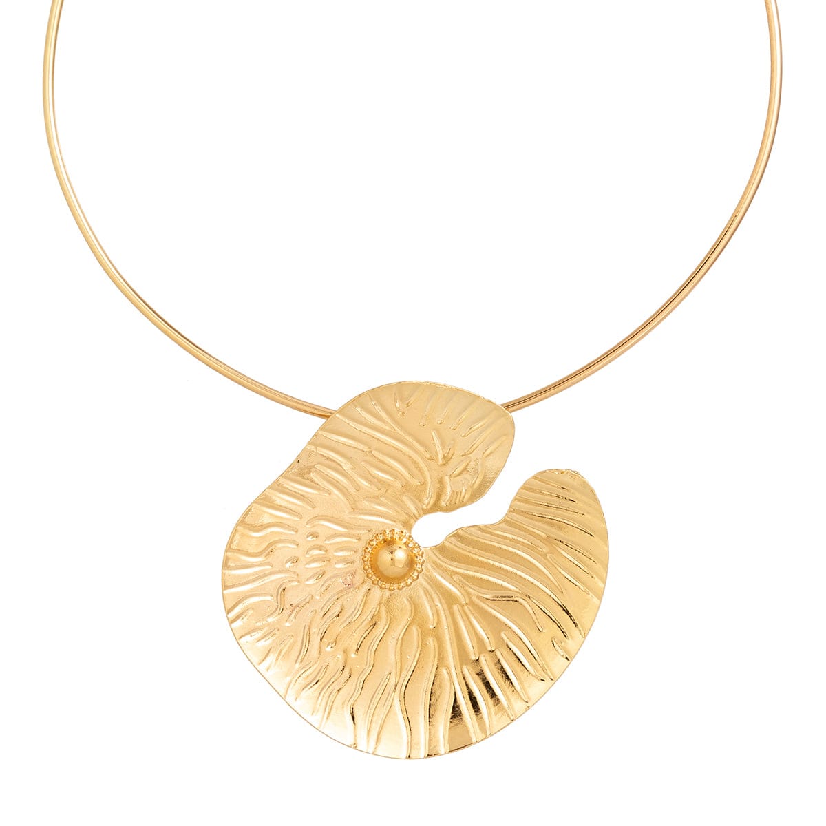 Chic Gold Silver Plated Lotus Leaf Pendant Necklace - ArtGalleryZen