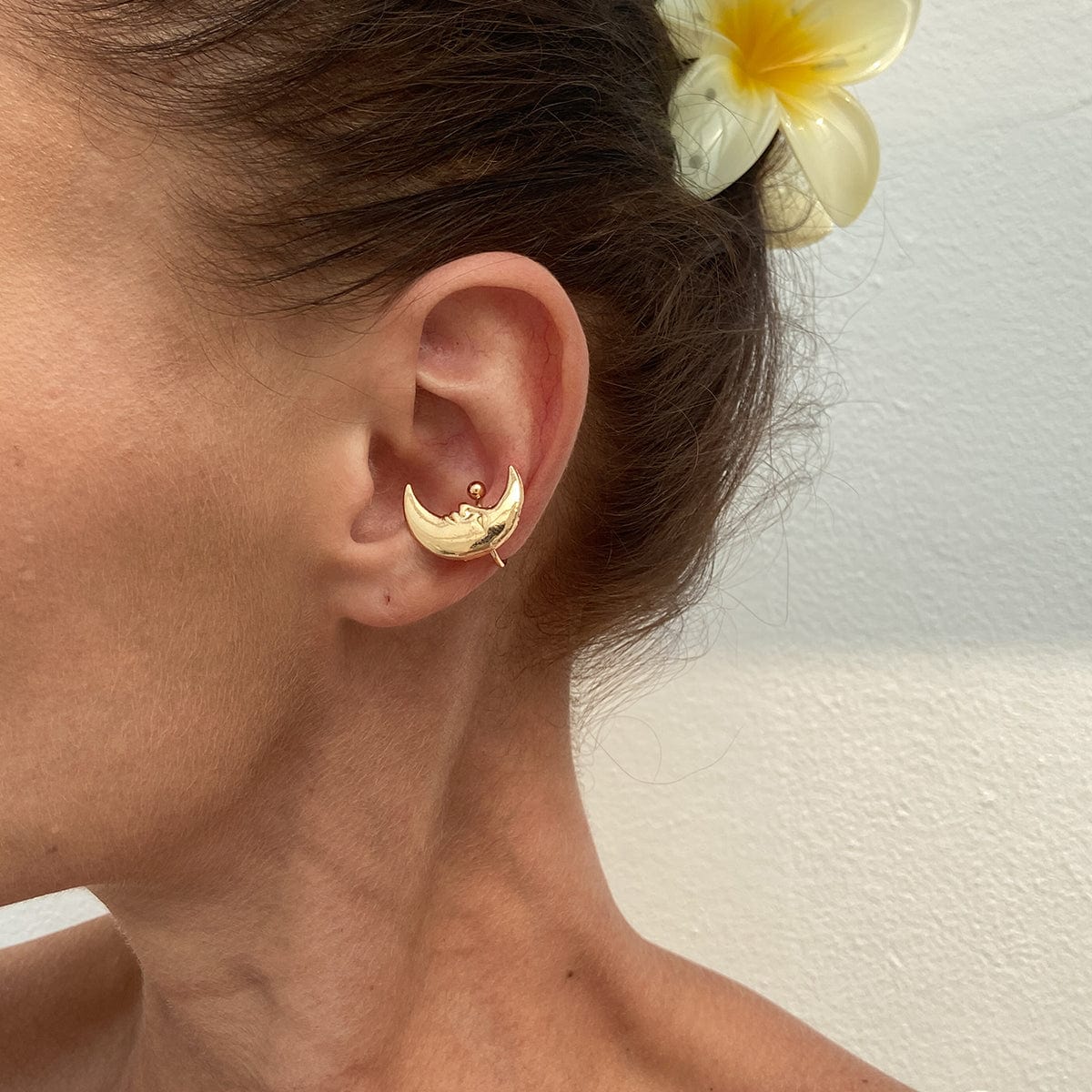 Chic Gold Silver Plated Moon Ear Cuff Earring - ArtGalleryZen