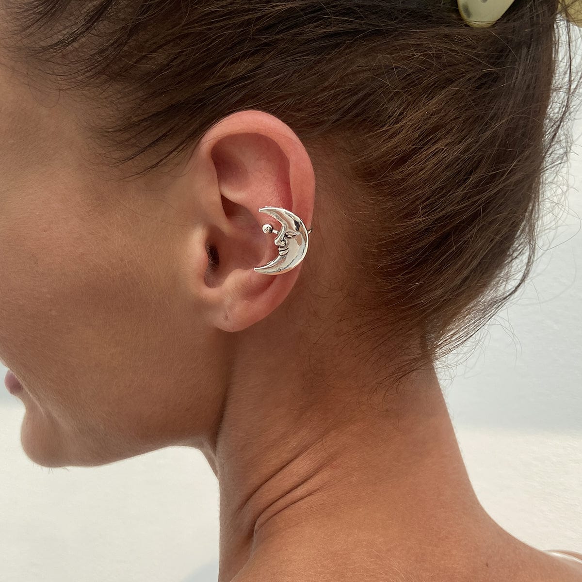 Chic Gold Silver Plated Moon Ear Cuff Earring - ArtGalleryZen