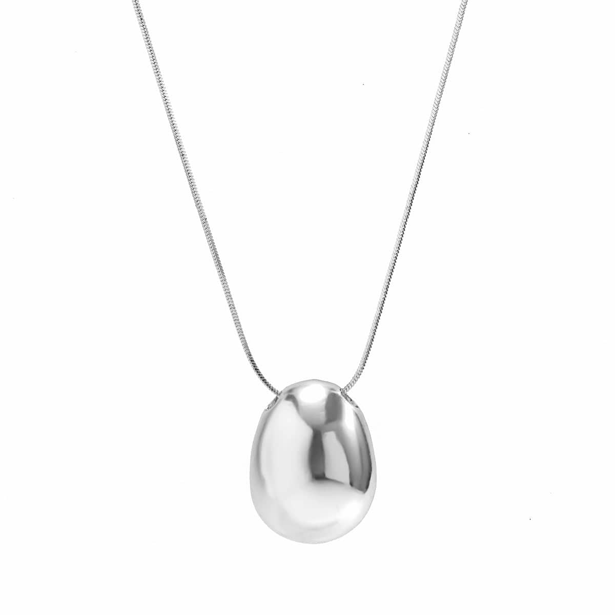 Chic Gold Silver Plated Oval Pendant Necklace - ArtGalleryZen