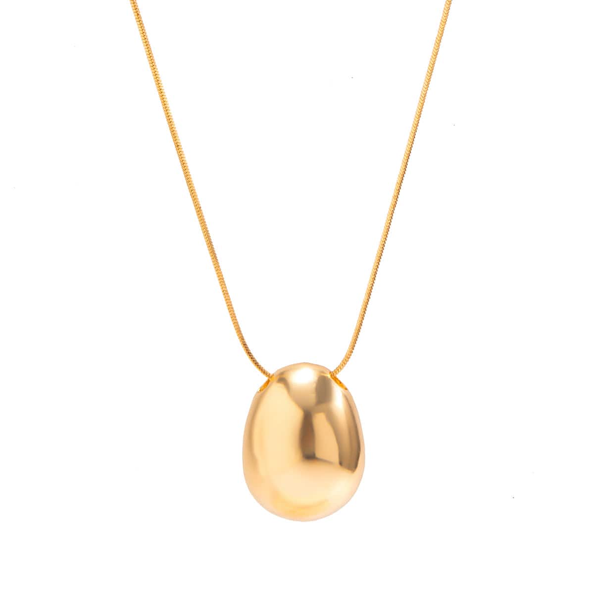 Chic Gold Silver Plated Oval Pendant Necklace - ArtGalleryZen