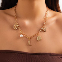 Thumbnail for Chic Gold Silver Plated Pearl Cowboy Hat Boots Charm Necklace Bracelet