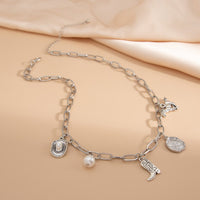 Thumbnail for Chic Gold Silver Plated Pearl Cowboy Hat Boots Charm Necklace Bracelet