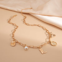 Thumbnail for Chic Gold Silver Plated Pearl Cowboy Hat Boots Charm Necklace Bracelet