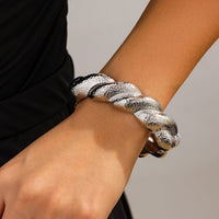 Thumbnail for Chic Gold Silver Plated Textured Twisted Bangle Bracelet