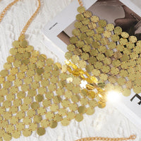 Thumbnail for Chic Gold Silver Tone Backless Sequins Bra - ArtGalleryZen