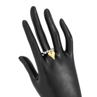 Thumbnail for Chic Gold Silver Tone Heart Charm Beaded Ring - ArtGalleryZen