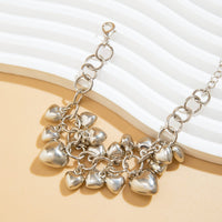 Thumbnail for Chic Gold Silver Tone Heart Tassel Cable Chain Bracelet - ArtGalleryZen