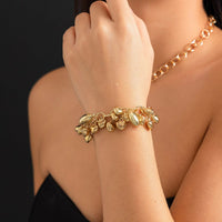 Thumbnail for Chic Gold Silver Tone Heart Tassel Cable Chain Bracelet - ArtGalleryZen