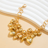 Thumbnail for Chic Gold Silver Tone Heart Tassel Cable Chain Bracelet - ArtGalleryZen