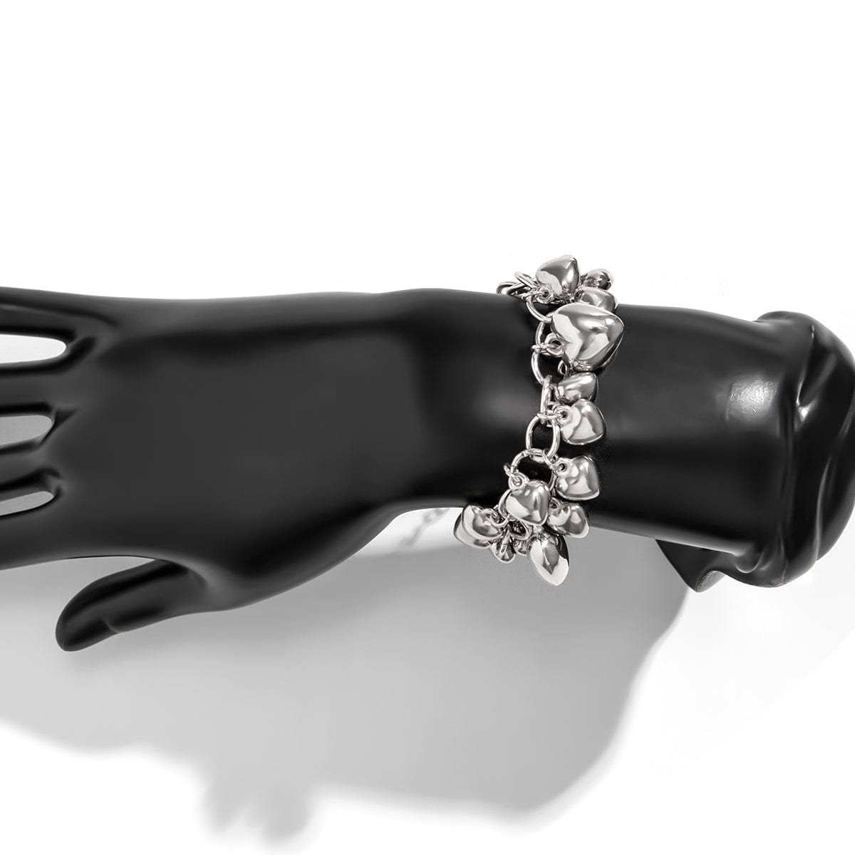 Chic Gold Silver Tone Heart Tassel Cable Chain Bracelet - ArtGalleryZen