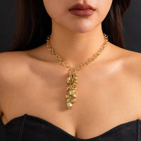 Thumbnail for Chic Gold Silver Tone Heart Tassel Cable Chain Necklace - ArtGalleryZen