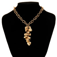 Thumbnail for Chic Gold Silver Tone Heart Tassel Cable Chain Necklace - ArtGalleryZen