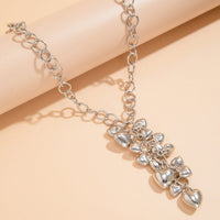 Thumbnail for Chic Gold Silver Tone Heart Tassel Cable Chain Necklace - ArtGalleryZen