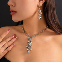 Thumbnail for Chic Gold Silver Tone Heart Tassel Cable Chain Necklace - ArtGalleryZen