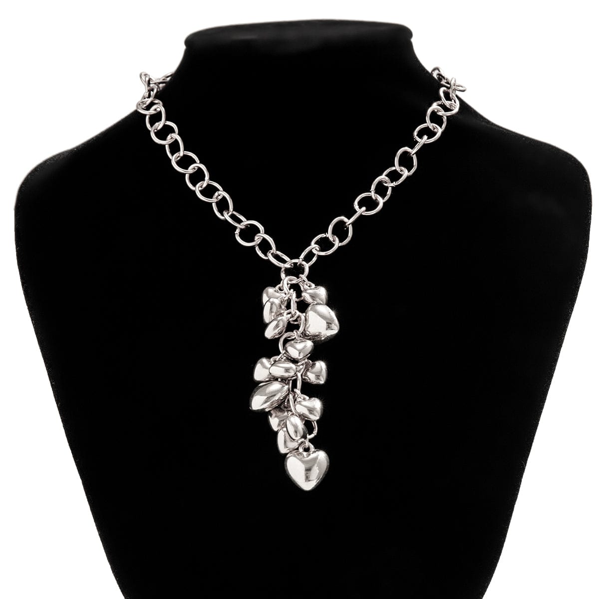 Chic Gold Silver Tone Heart Tassel Cable Chain Necklace - ArtGalleryZen