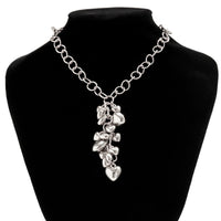 Thumbnail for Chic Gold Silver Tone Heart Tassel Cable Chain Necklace - ArtGalleryZen