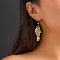 Thumbnail for Chic Gold Silver Tone Heart Tassel Earrings - ArtGalleryZen