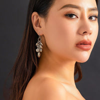 Thumbnail for Chic Gold Silver Tone Heart Tassel Earrings - ArtGalleryZen