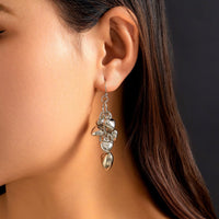 Thumbnail for Chic Gold Silver Tone Heart Tassel Earrings - ArtGalleryZen