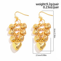 Thumbnail for Chic Gold Silver Tone Heart Tassel Earrings - ArtGalleryZen
