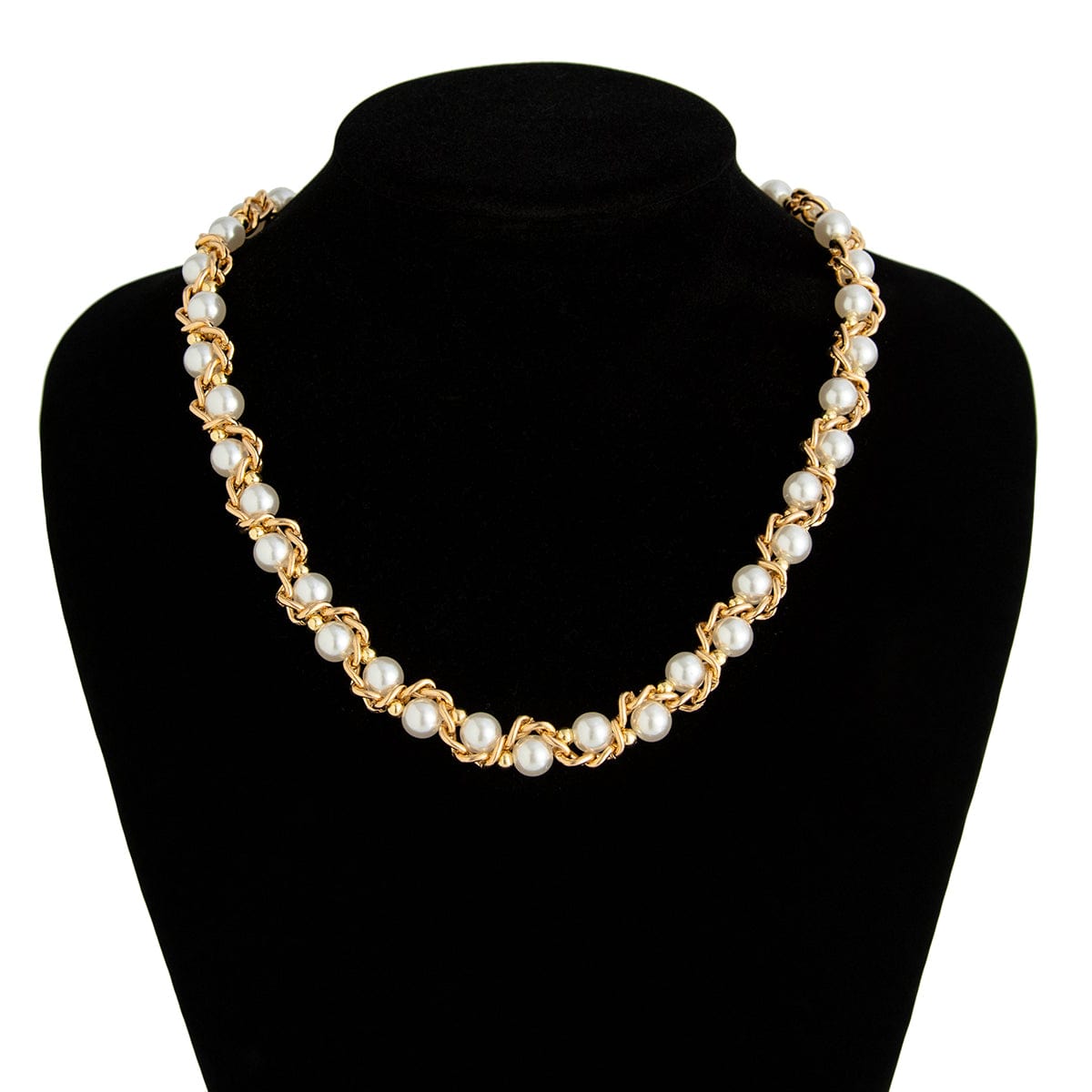 Chic Gold Silver Tone Pearl Rope Chain Necklace - ArtGalleryZen