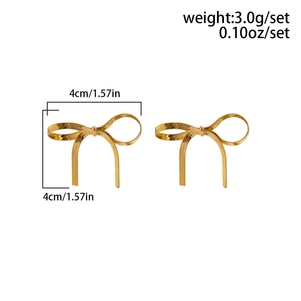 Chic Gold Silver Tone Ribbon Earrings - ArtGalleryZen