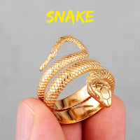Thumbnail for Chic Gold Silver Tone Stainless Steel Snake Ring - ArtGalleryZen