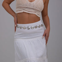 Thumbnail for Chic Gold Silver Tone Threaded Round Disk Waist Chain - ArtGalleryZen