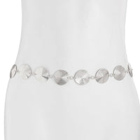 Thumbnail for Chic Gold Silver Tone Threaded Round Disk Waist Chain - ArtGalleryZen