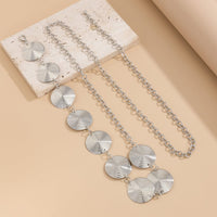 Thumbnail for Chic Gold Silver Tone Threaded Round Disk Waist Chain - ArtGalleryZen